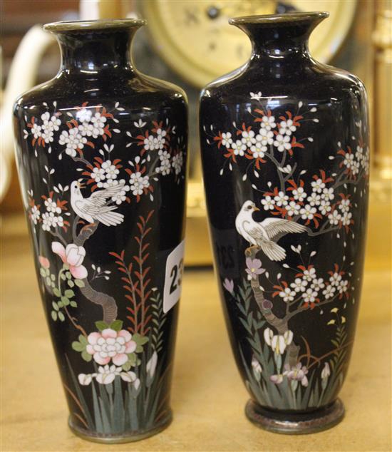 Pair cloisonne vases